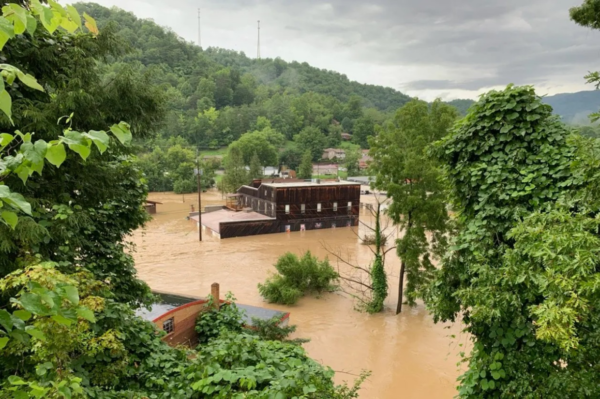 Appalshop Studios, underwater in Whitesburg, KY.